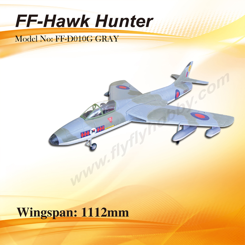 Hawker Hunter Grey W/electric retract landing gear